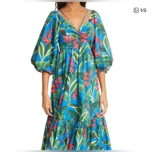 Farm RIO Dream Garden Floral Cotton Midi
Dress - SMALL